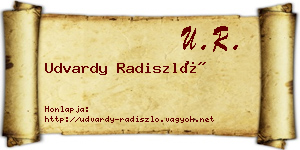 Udvardy Radiszló névjegykártya